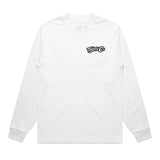 Throttle Co Logo Heavyweight Long Sleeve Tee White Front