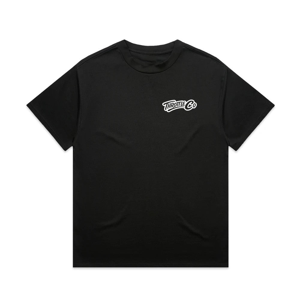 Throttle Co Logo Heavyweight Tee Black Front