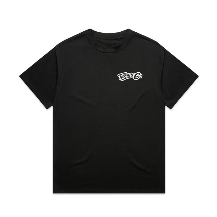 Throttle Co Logo Heavyweight Tee Black Front