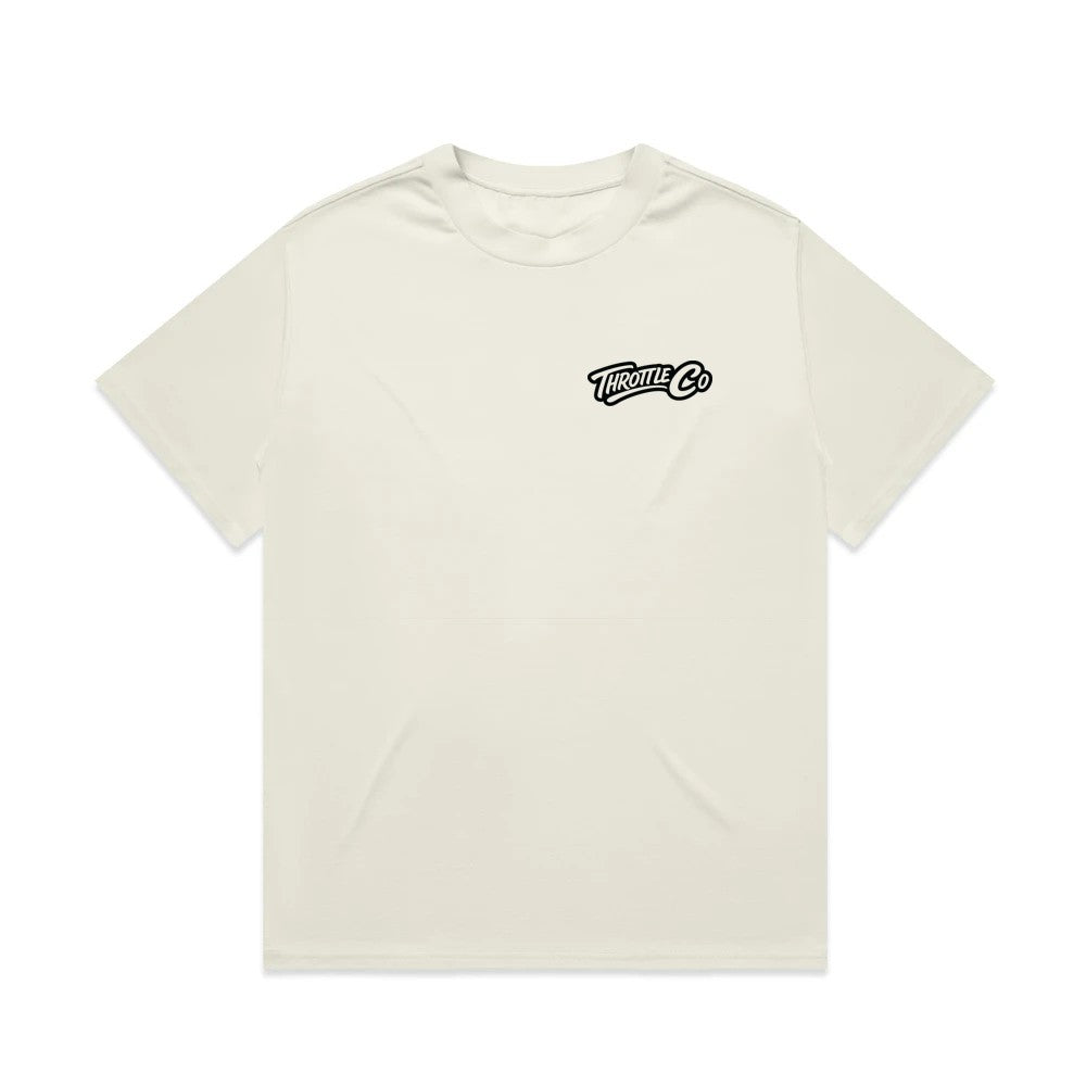 Throttle Co Logo Heavyweight Tee Tan Front