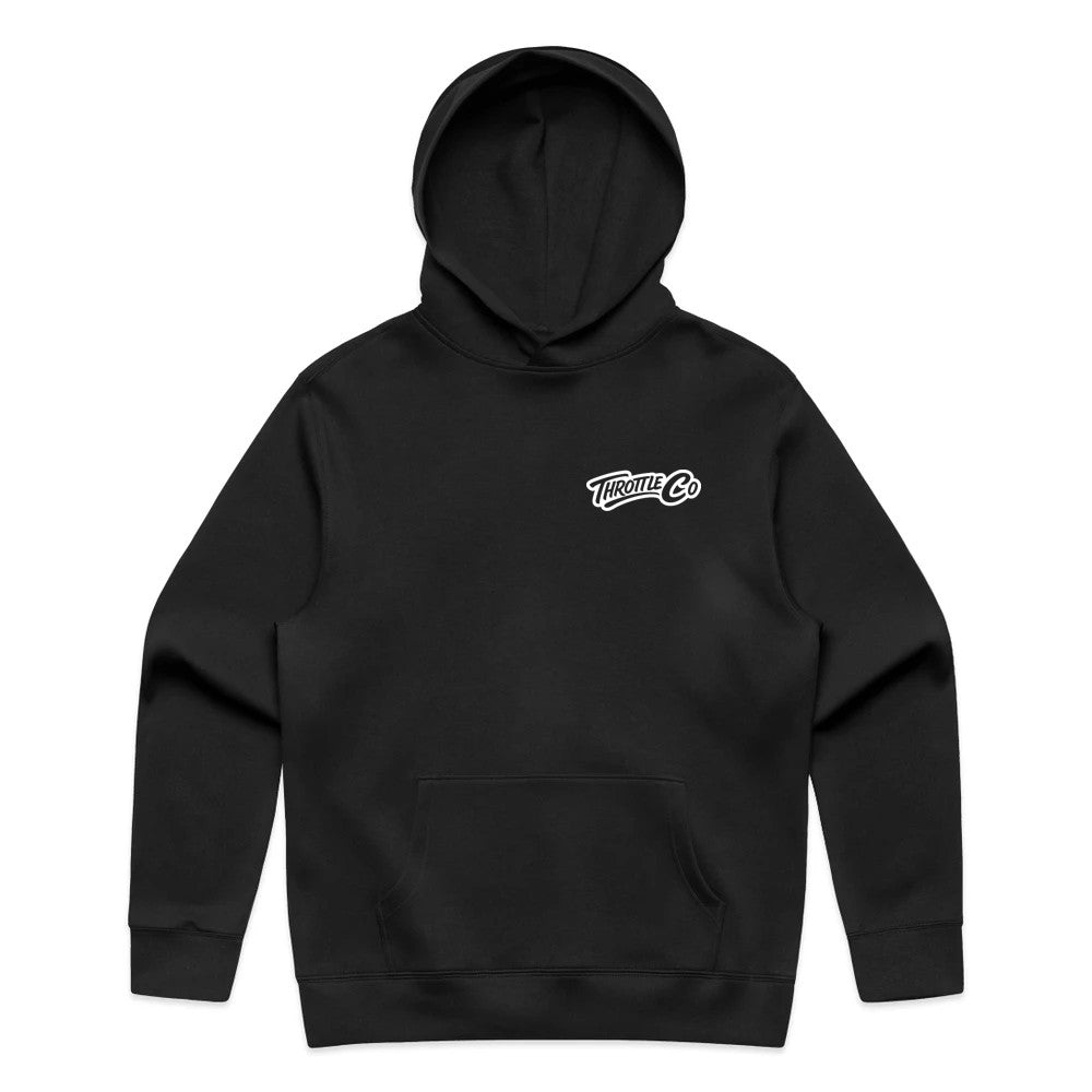 Throttle Co Logo Hoodie Black Front