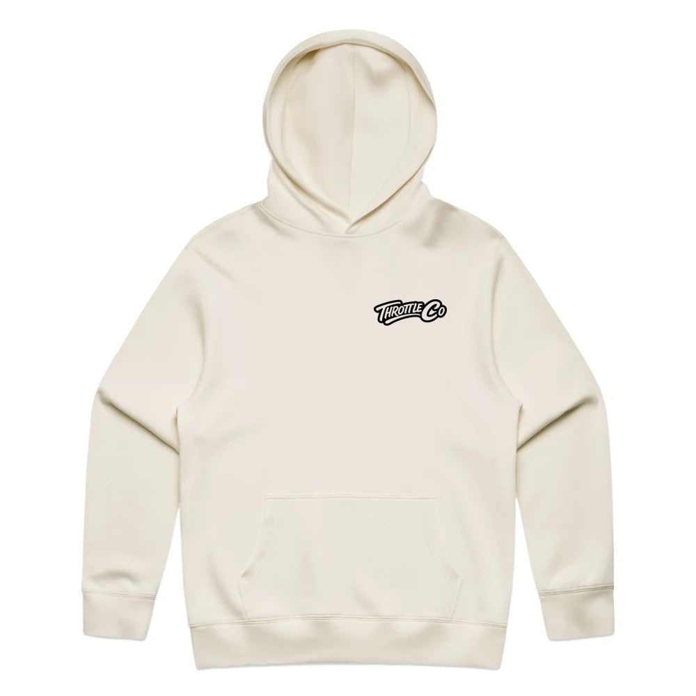 Throttle Co Logo Hoodie Tan Front