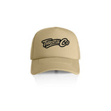 Throttle Co Logo Trucker Hat Khaki Front