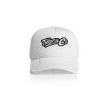 Throttle Co Logo Trucker Hat White Front
