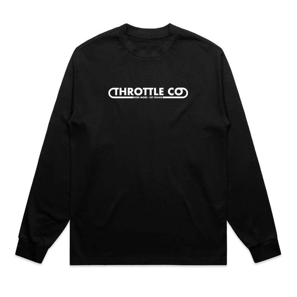 Throttle Co Loop Heavyweight Long Sleeve Tee Black Front
