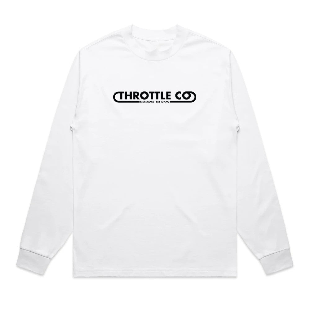 Throttle Co Loop Heavyweight Long Sleeve Tee White Front
