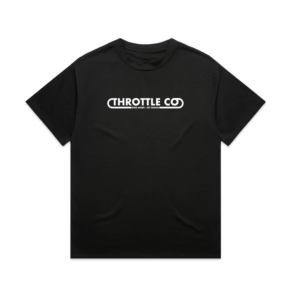 Throttle Co Loop Heavyweight Tee Black Front