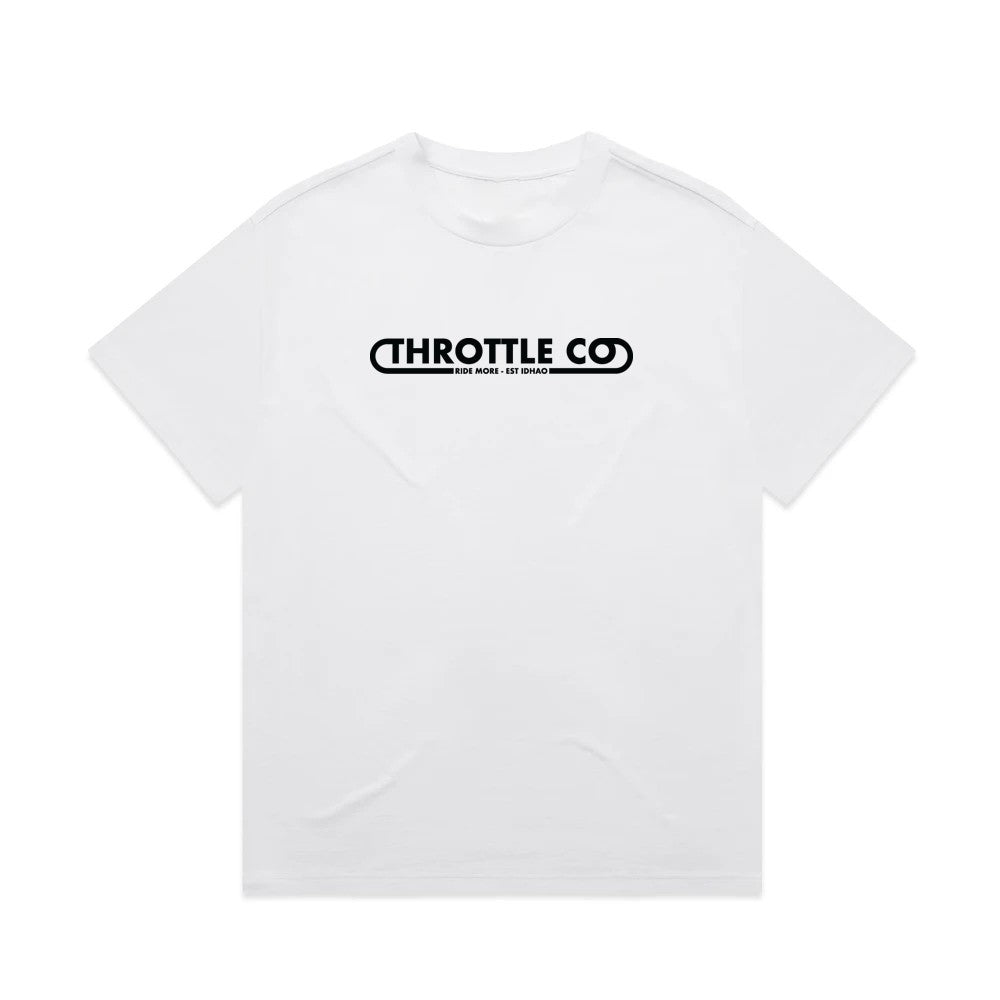 Throttle Co Loop Heavyweight Tee White Front