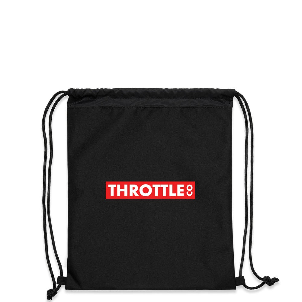 Throttle Co Red Box Drawstring Bag Black Front