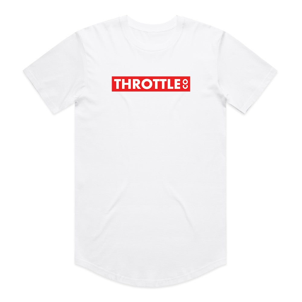 Throttle Co Red Box Drop Tee White Front