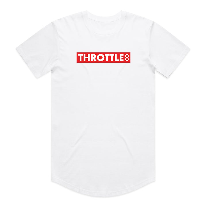 Throttle Co Red Box Drop Tee White Front