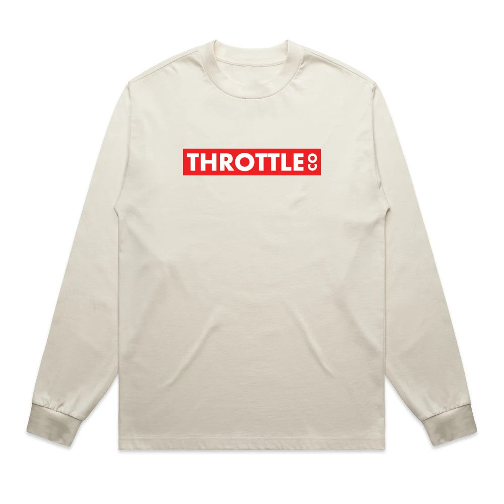 Throttle Co Red Box Heavyweight Long Sleeve Tee Tan Front