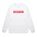 Throttle Co Red Box Heavyweight Long Sleeve Tee White Front