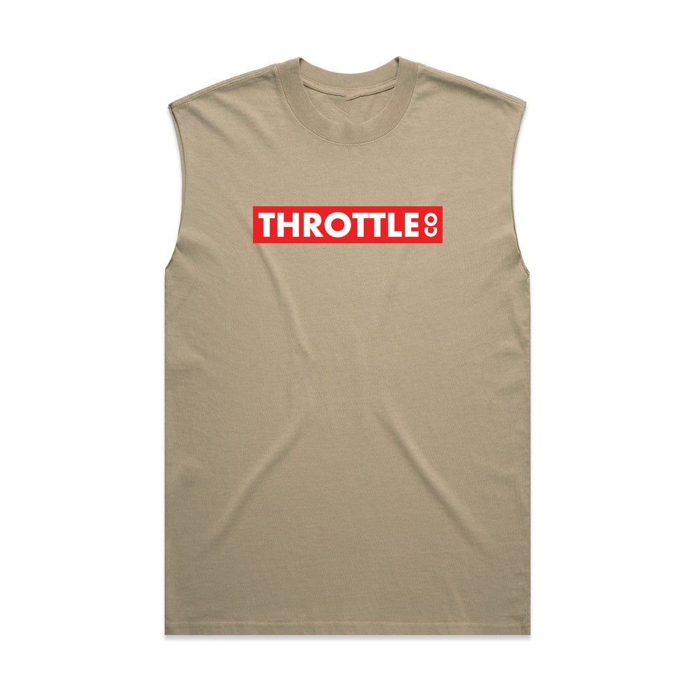 Throttle Co Red Box Heavyweight Tank Faded Khaki Front