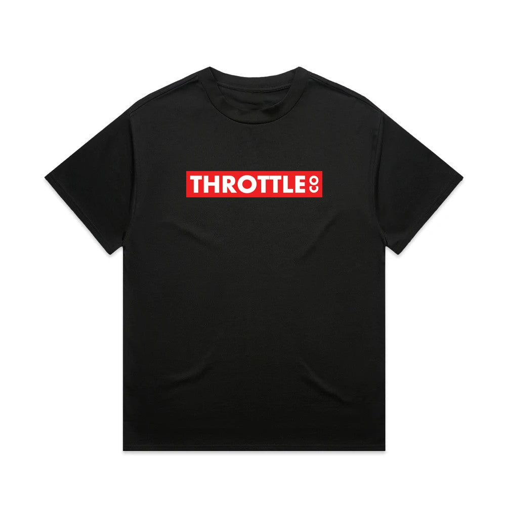 Throttle Co Red Box Heavyweight Tee Black Front