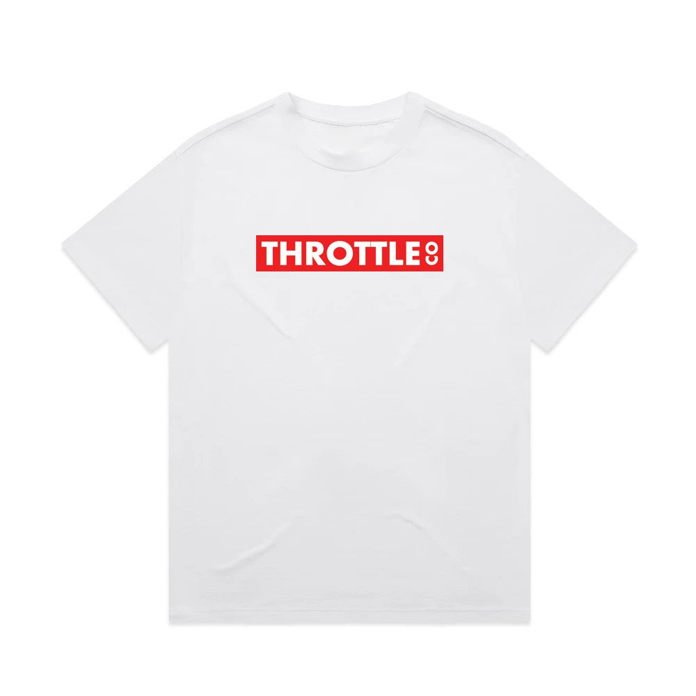 Throttle Co Red Box Heavyweight Tee White Front