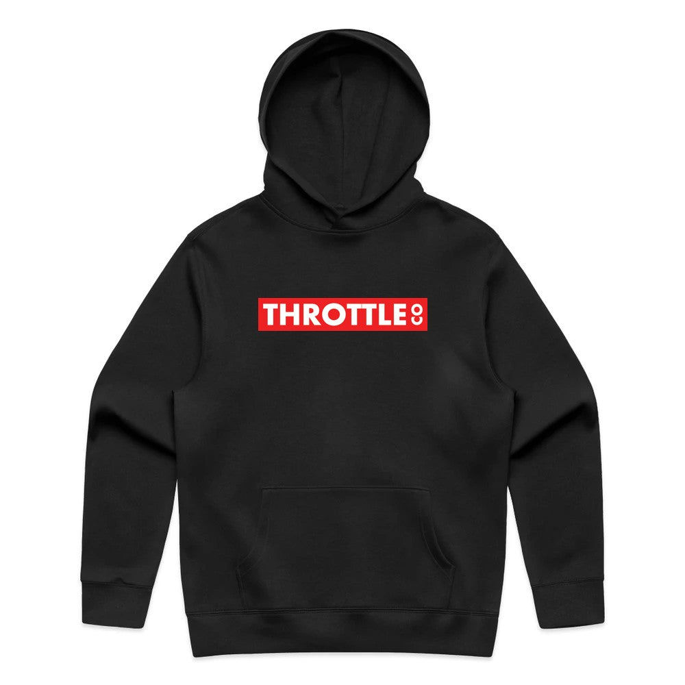 Throttle Co Red Box Hoodie Black Front