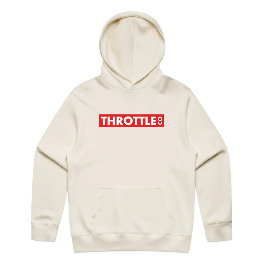 Throttle Co Red Box Hoodie Tan Front