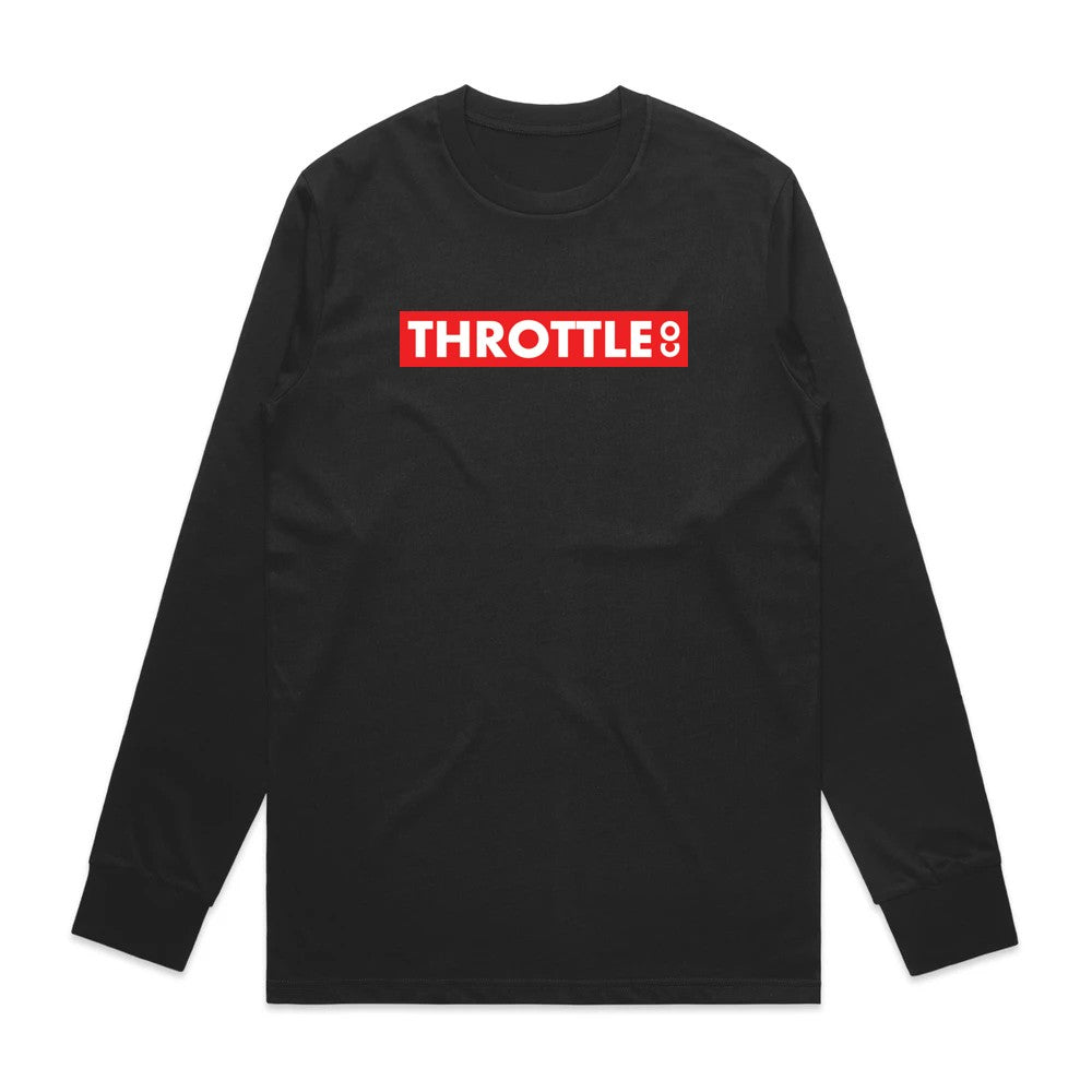 Throttle Co Red Box Long Sleeve Tee Black Front