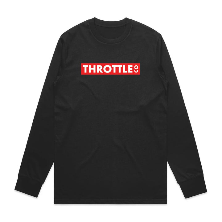 Throttle Co Red Box Long Sleeve Tee Black Front