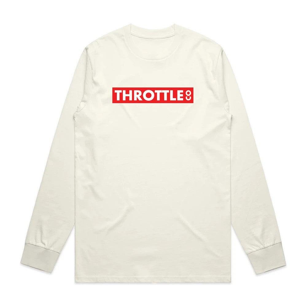 Throttle Co Red Box Long Sleeve Tee Tan Front