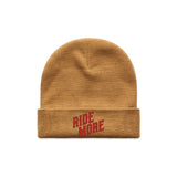 Ride More Biker Beanie Camel Front