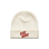 Ride More Biker Beanie Tan Front