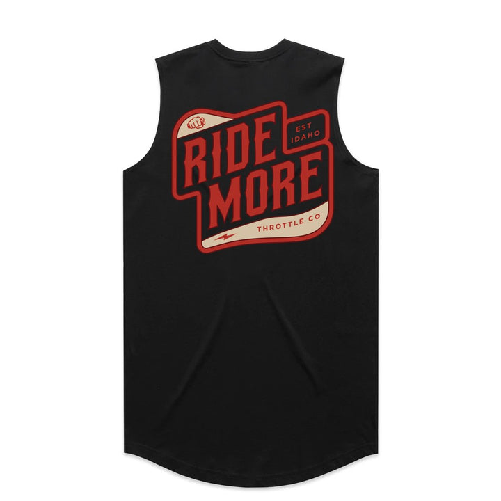 Ride More Biker Drop Tank Black Back