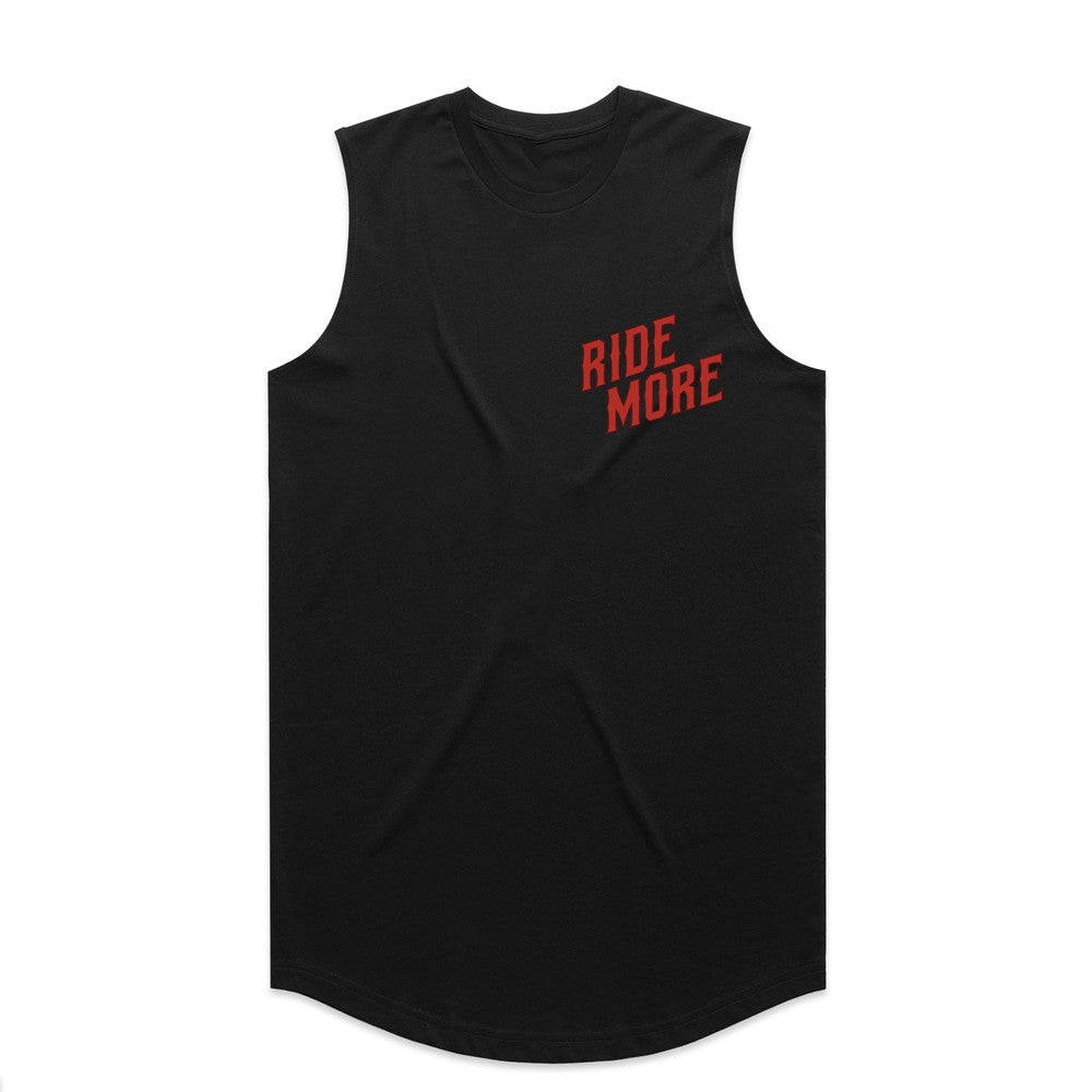 Ride More Biker Drop Tank Black Front