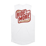 Ride More Biker Drop Tank White Back