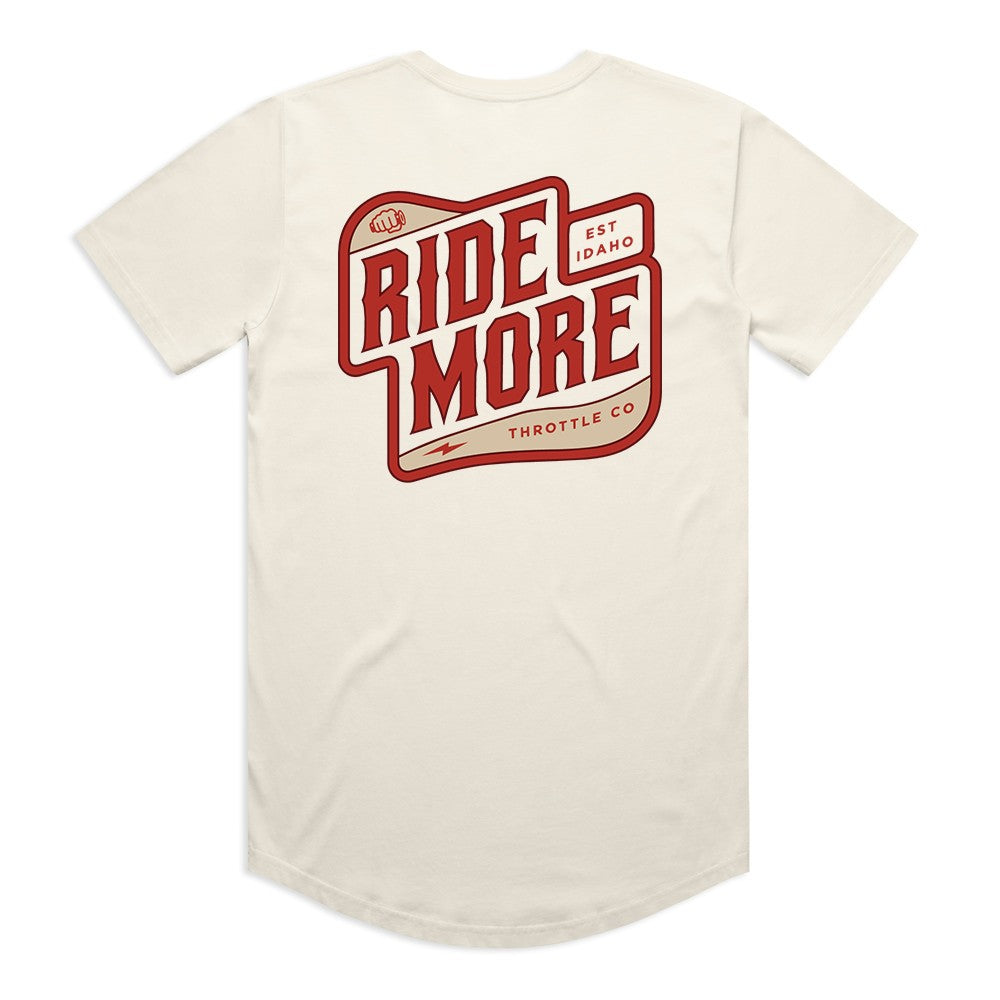 Ride More Biker Drop Tee Tan Back