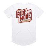 Ride More Biker Drop Tee White Back