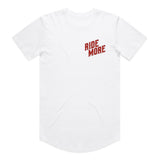Ride More Biker Drop Tee White Front