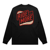 Ride More Biker Heavyweight Long Sleeve Tee Black Back