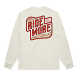 Ride More Biker Heavyweight Long Sleeve Tee Tan Back