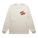 Ride More Biker Heavyweight Long Sleeve Tee Tan Front
