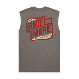 Ride More Biker Heavyweight Tank Faded Grey Back