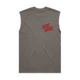 Ride More Biker Heavyweight Tank Faded Grey Front