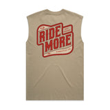 Ride More Biker Heavyweight Tank Faded Khaki Back