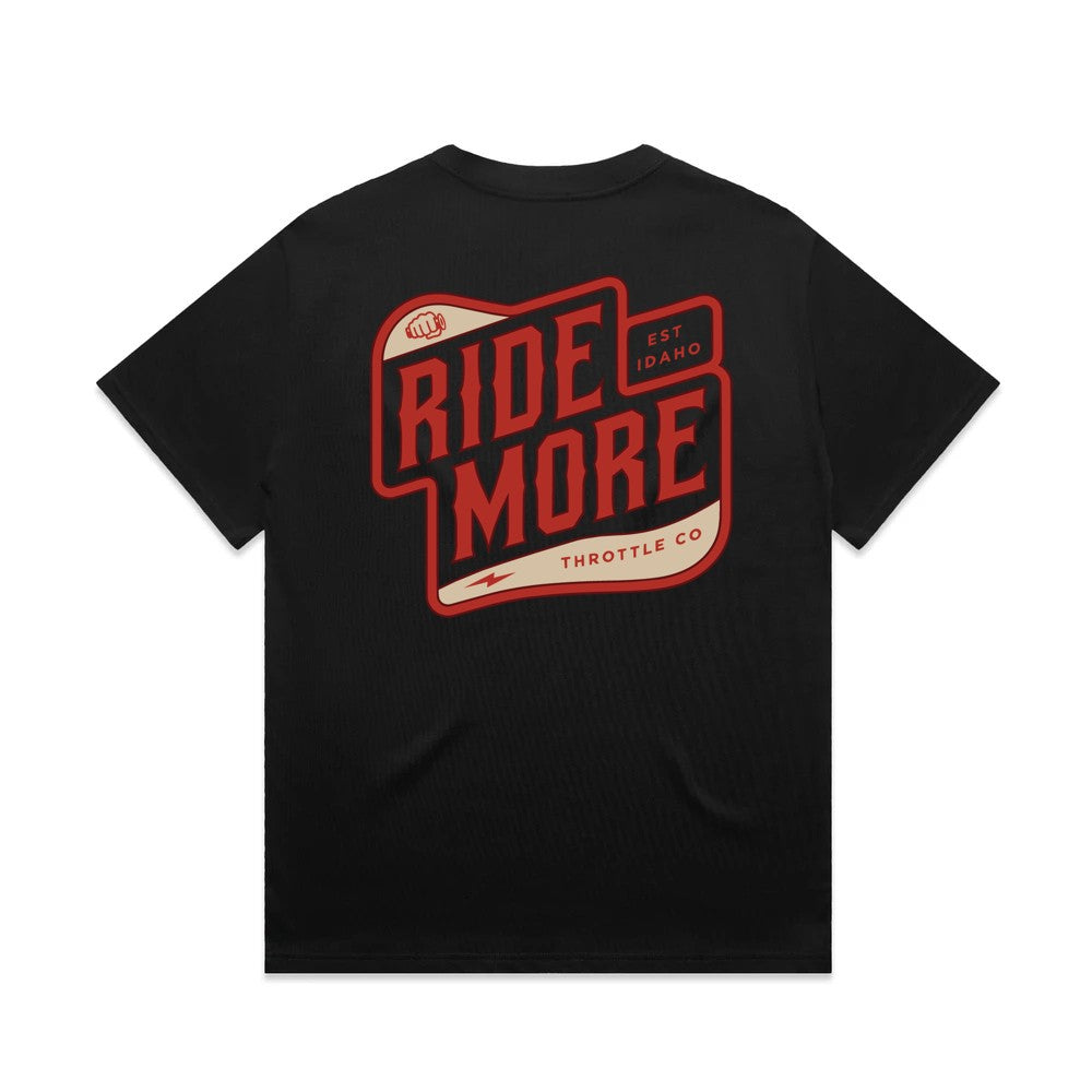 Ride More Biker Heavyweight Tee Black Back