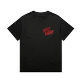 Ride More Biker Heavyweight Tee Black Front