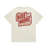 Ride More Biker Heavyweight Tee Tan Back