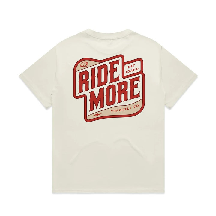 Ride More Biker Heavyweight Tee Tan Back