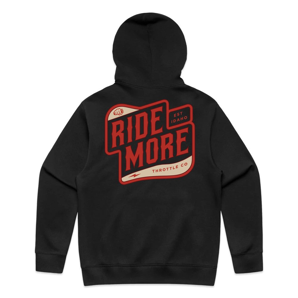 Ride More Biker Hoodie Black Back