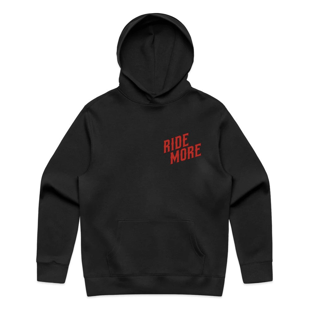 Ride More Biker Hoodie Black Front
