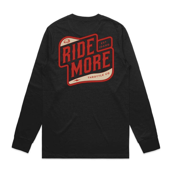 Ride More Biker Long Sleeve Tee Black Back
