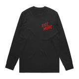 Ride More Biker Long Sleeve Tee Black Front
