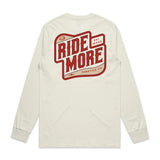 Ride More Biker Long Sleeve Tee Tan Back