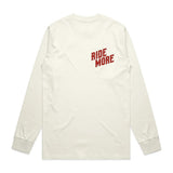 Ride More Biker Long Sleeve Tee Tan Front