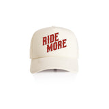 Ride More Biker Trucker Hat Tan Front